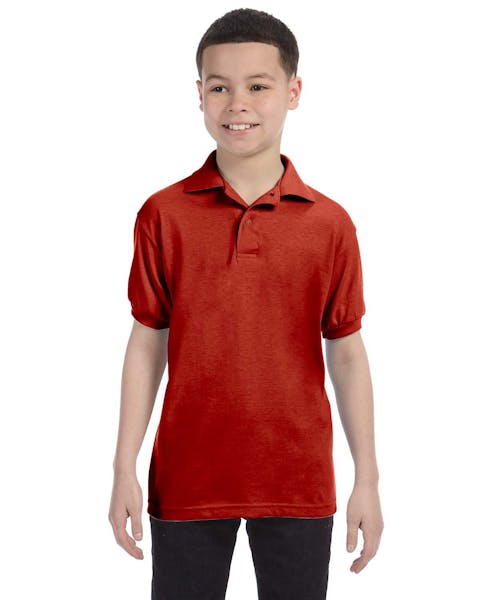 Hanes 054Y Youth 50/50 EcoSmart Jersey Knit Polo