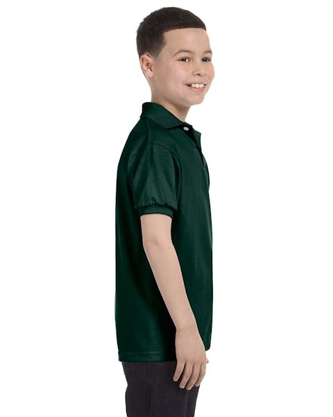 Hanes 054Y Youth 50/50 EcoSmart Jersey Knit Polo