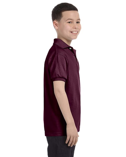 Hanes 054Y Youth 50/50 EcoSmart Jersey Knit Polo