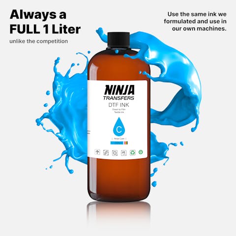 Premium DTF Cyan Ink 1 Liter - Ninja Transfers