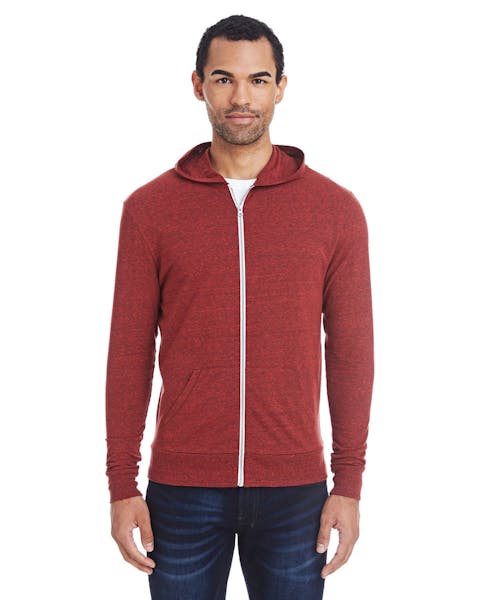 Threadfast Apparel 302Z Unisex Triblend Full-Zip Light Hoodie