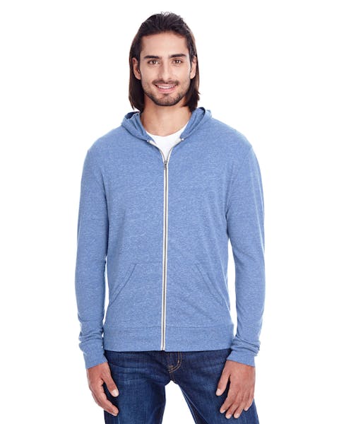 Threadfast Apparel 302Z Unisex Triblend Full-Zip Light Hoodie