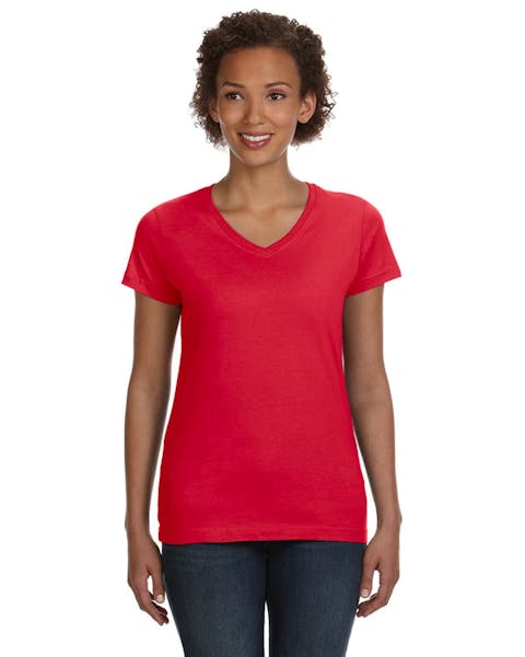 LAT 3507 Ladies' V-Neck Fine Jersey T-Shirt