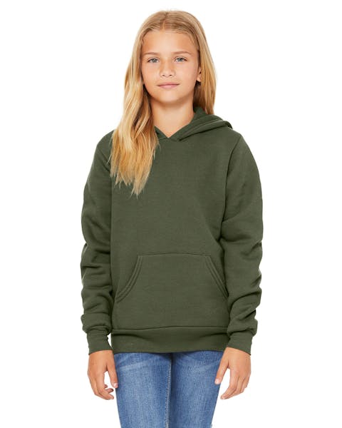 Bella + Canvas 3719Y Youth Sponge Fleece Pullover Hooded Sweatshirt