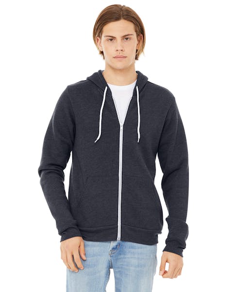 Bella + Canvas 3739 Unisex Poly-Cotton Fleece Full-Zip Hooded Sweatshirt