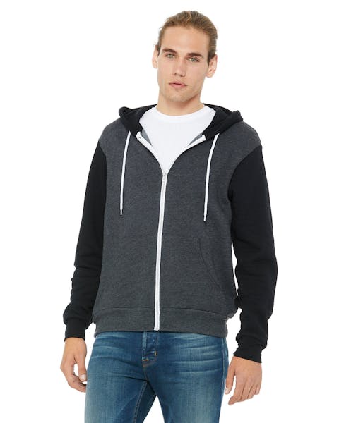 Bella + Canvas 3739 Unisex Poly-Cotton Fleece Full-Zip Hooded Sweatshirt