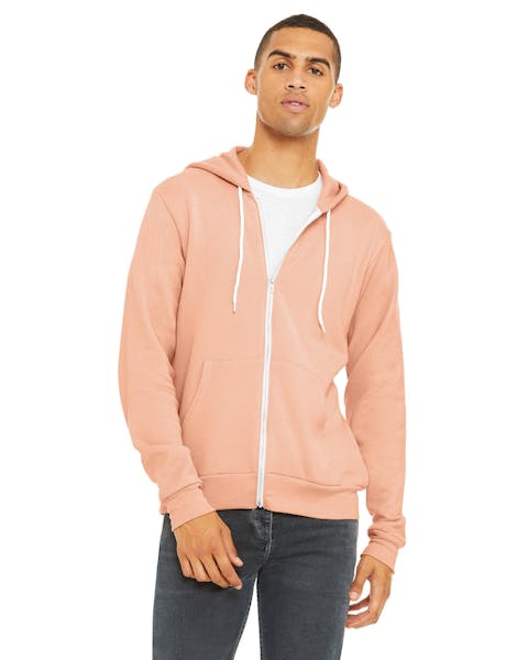 Bella + Canvas 3739 Unisex Poly-Cotton Fleece Full-Zip Hooded Sweatshirt