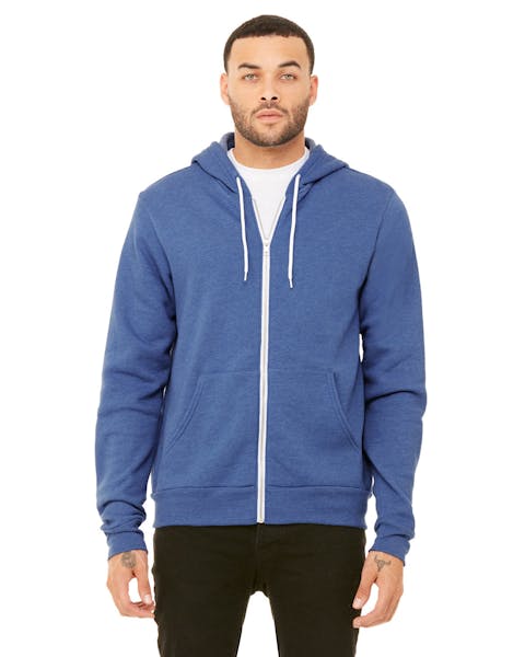 Bella + Canvas 3739 Unisex Poly-Cotton Fleece Full-Zip Hooded Sweatshirt