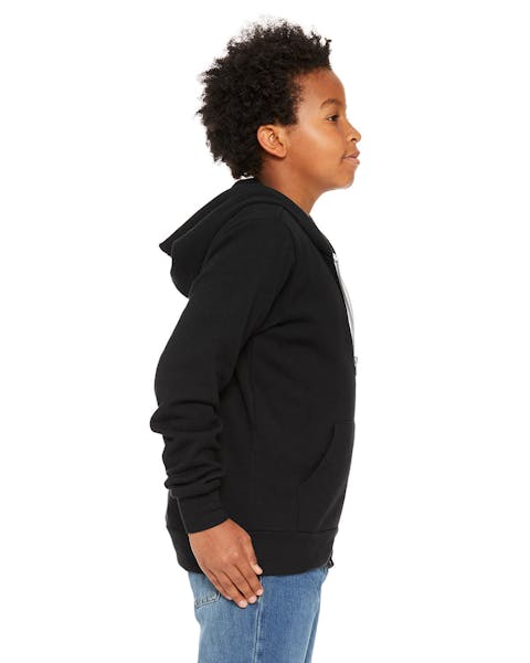 Bella + Canvas 3739Y Youth Sponge Fleece Full-Zip Hooded Sweatshirt