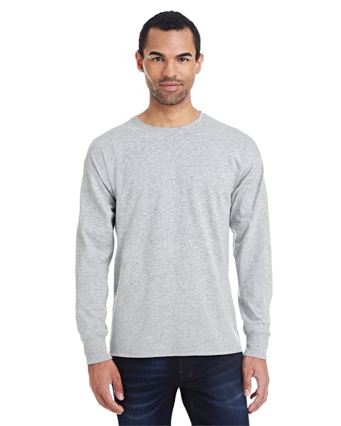 Hanes 42L0 Men's 4.5 oz., 60/40 Ringspun Cotton/Polyester X-Temp Long-Sleeve T-Shirt