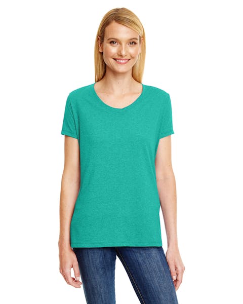 Hanes 42VT - Camiseta con cuello en V para mujer X-Temp Triblend