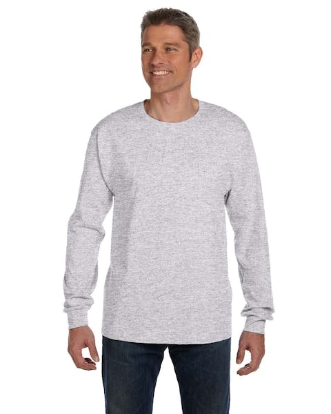 Hanes 5596 Men's Authentic-T Long-Sleeve Pocket T-Shirt