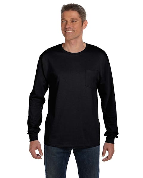 Hanes 5596 Men's Authentic-T Long-Sleeve Pocket T-Shirt