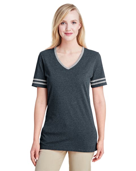 Jerzees 602WVR Ladies' TRI-BLEND Varsity V-Neck T-Shirt