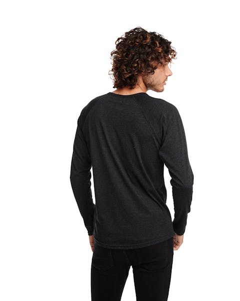 Next Level 6072 Camiseta henley de manga larga Triblend para hombre