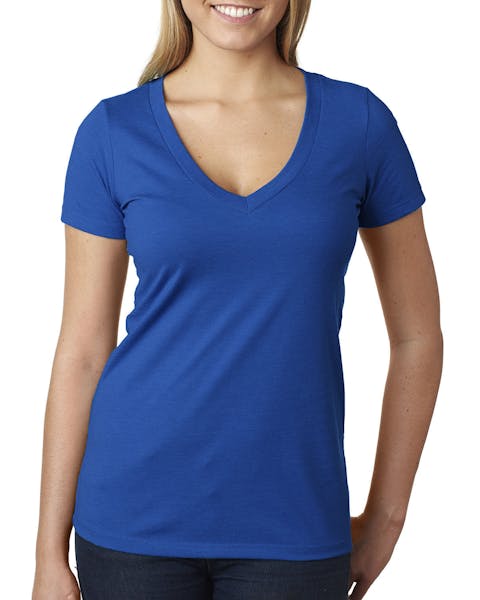 Next Level 6640 Ladies' CVC Deep V-Neck T-Shirt