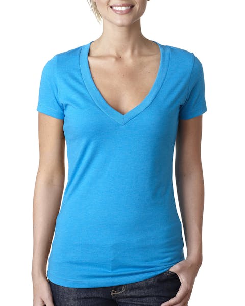 Next Level 6640 Camiseta CVC de cuello en V profundo para mujer