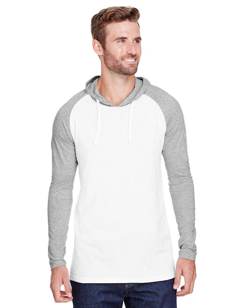 LAT 6917 Men's Hooded Raglan Long Sleeve Fine Jersey T-Shirt