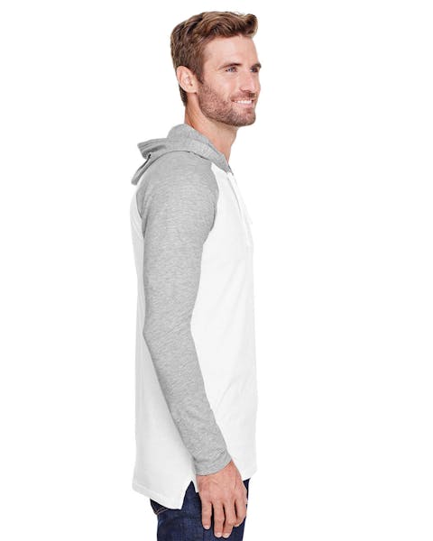 LAT 6917 Men's Hooded Raglan Long Sleeve Fine Jersey T-Shirt