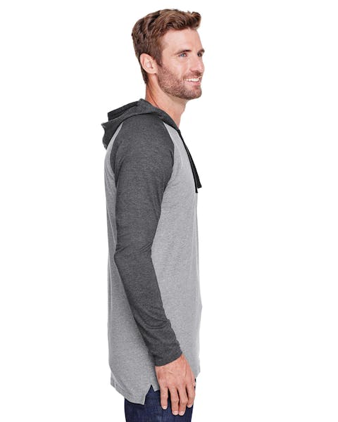 LAT 6917 Men's Hooded Raglan Long Sleeve Fine Jersey T-Shirt