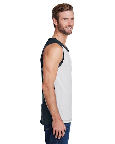 LAT 6919 Men's Contrast Back Tank