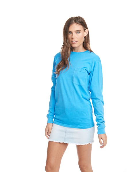 Next Level 7451 Adult Inspired Dye Long-Sleeve Crew with Pocket