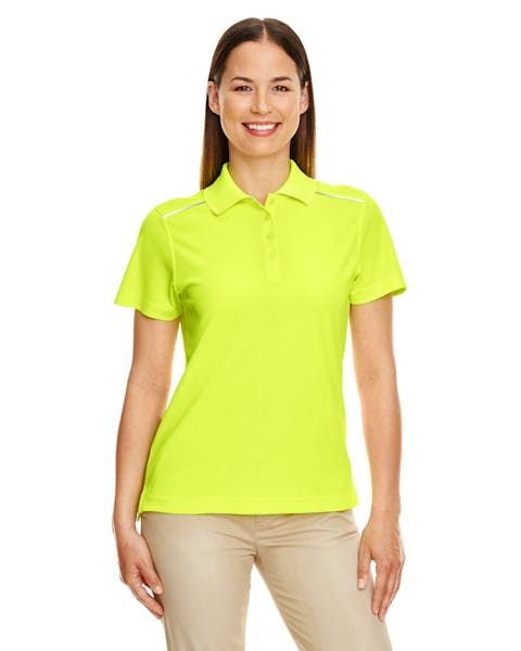 Core 365 78181R 女式 Radiant Performance Piqu Polo 衫，带反光滚边