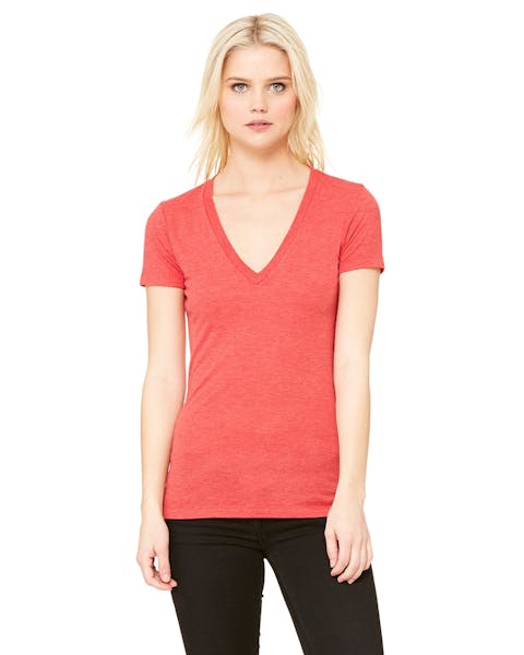 Bella + Canvas 8435 Ladies' Triblend Short-Sleeve Deep V-Neck T-Shirt