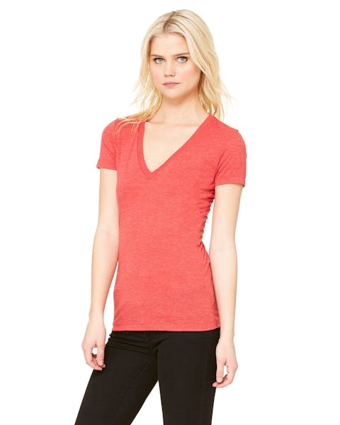 Bella + Canvas 8435 Ladies' Triblend Short-Sleeve Deep V-Neck T-Shirt