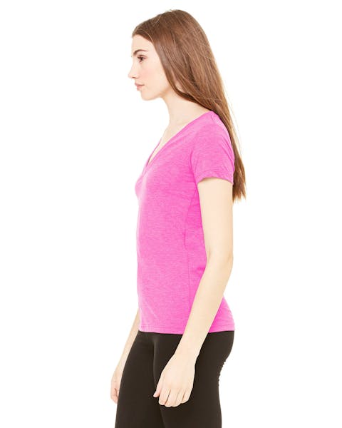 Bella + Canvas 8435 - Camiseta de manga corta con escote en V profundo para mujer