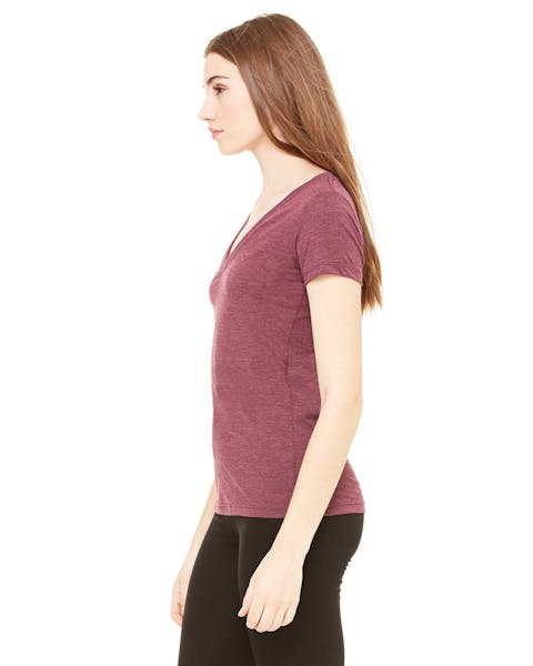 Bella + Canvas 8435 - Camiseta de manga corta con escote en V profundo para mujer