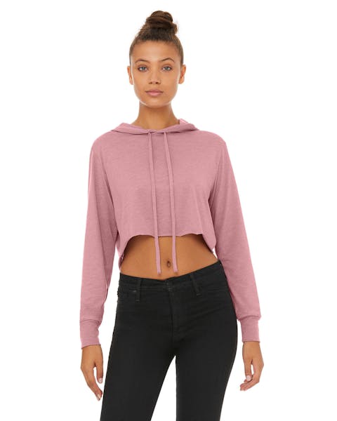 Bella + Canvas 8512 Ladies' Cropped Long Sleeve Hoodie T-Shirt