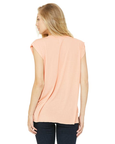 Bella + Canvas 8804 Ladies' Flowy Muscle T-Shirt with Rolled Cuff