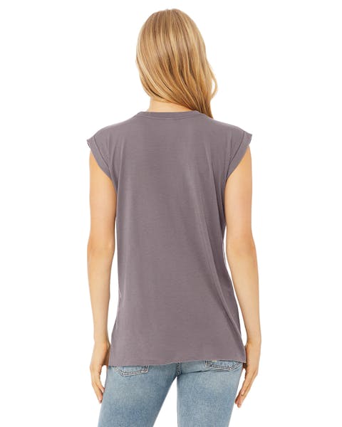 Bella + Canvas 8804 Ladies' Flowy Muscle T-Shirt with Rolled Cuff