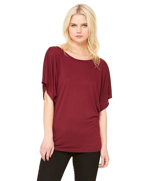 Bella + Canvas 8821 Ladies' Flowy Draped Sleeve Dolman T-Shirt