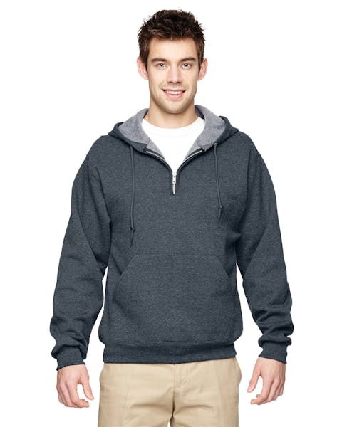 Jerzees 994MR Adult NuBlend Fleece Quarter-Zip Pullover Hooded Sweatshirt