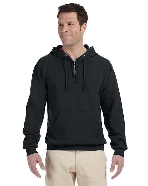 Jerzees 994MR Adult NuBlend Fleece Quarter-Zip Pullover Hooded Sweatshirt