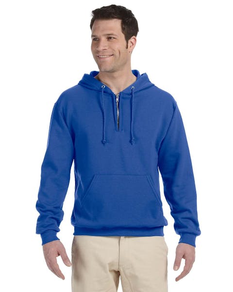 Jerzees 994MR Adult NuBlend Fleece Quarter-Zip Pullover Hooded Sweatshirt