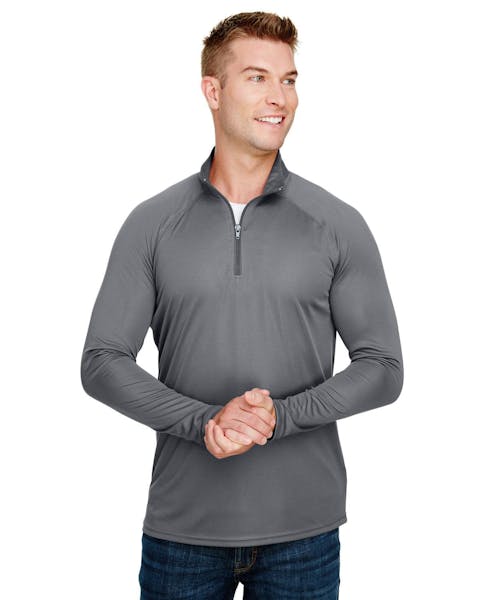 A4 N4268 Adult Daily Polyester 1/4 Zip - Ninja Transfers