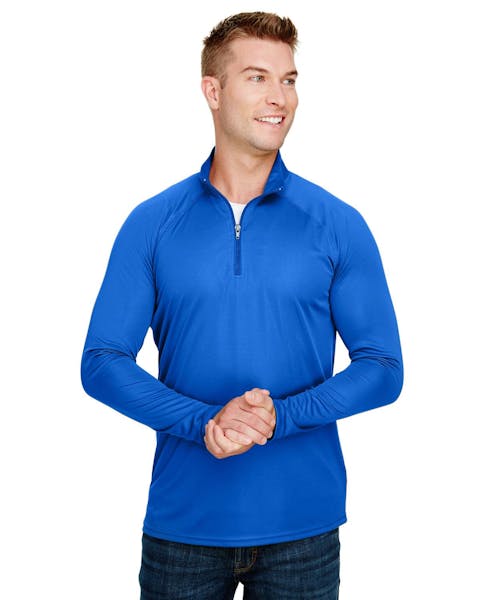 A4 N4268 Adult Daily Polyester 1/4 Zip - Ninja Transfers