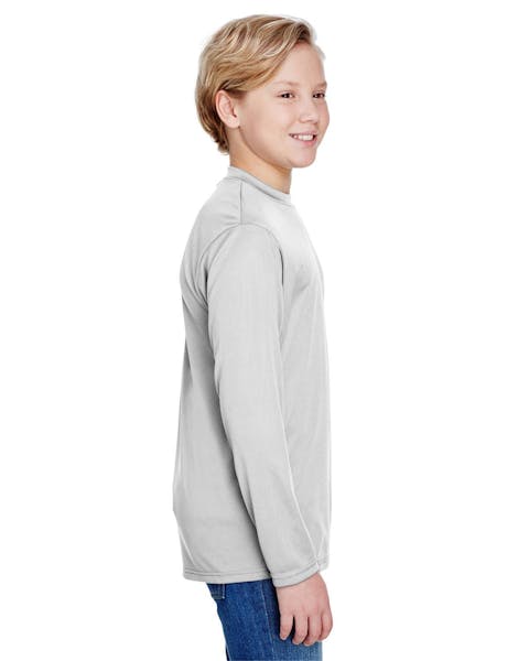 A4 NB3165 Youth Long Sleeve Cooling Performance Crew Shirt - Ninja Transfers