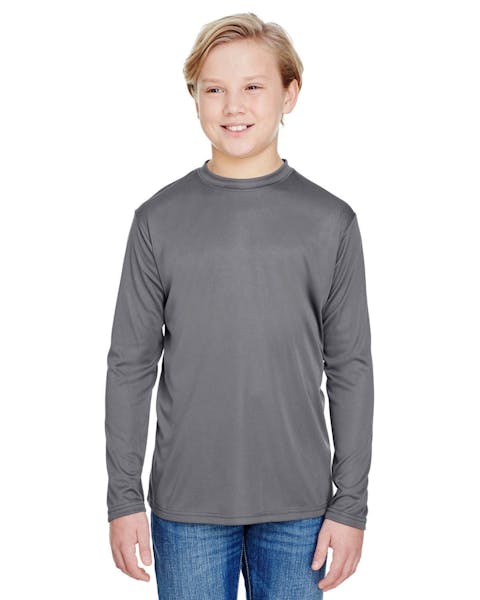 A4 NB3165 Youth Long Sleeve Cooling Performance Crew Shirt - Ninja Transfers