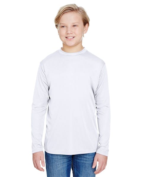 A4 NB3165 Youth Long Sleeve Cooling Performance Crew Shirt - Ninja Transfers