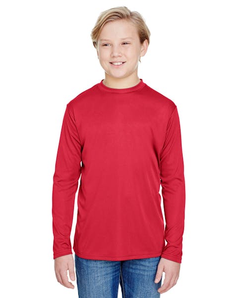 A4 NB3165 Youth Long Sleeve Cooling Performance Crew Shirt - Ninja Transfers