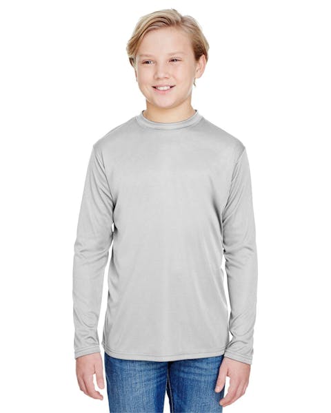 A4 NB3165 Youth Long Sleeve Cooling Performance Crew Shirt - Ninja Transfers