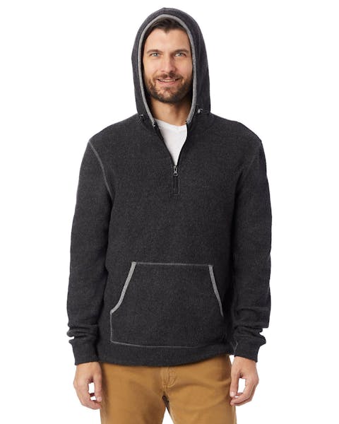 Alternative 43251RT Adult Quarter Zip Fleece Hooded Sweatshirt - Ninja Transfers