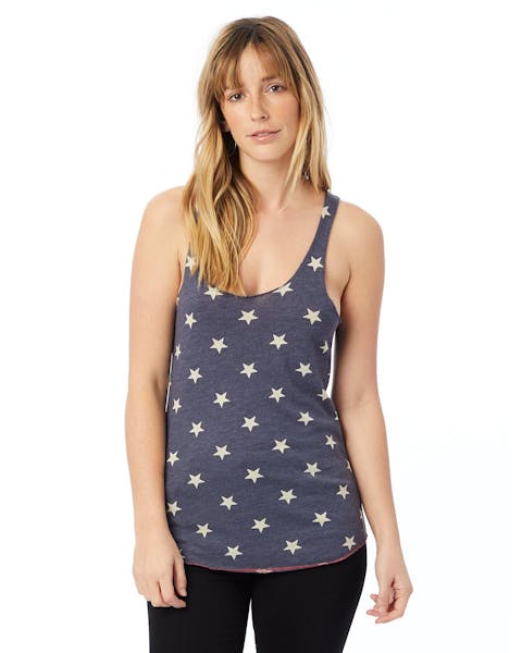 Alternative AA1927P Ladies' Meegs Printed Racerback Eco-Jersey Tank - Ninja Transfers