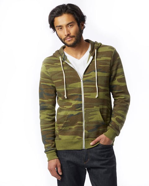 Alternative AA9590 Men's Rocky Eco-Fleece Zip Hoodie - Ninja Transfers