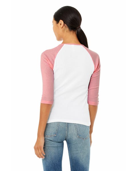 Bella + Canvas B2000 Ladies' Baby Rib 3/4-Sleeve Contrast Raglan T-Shirt