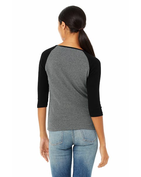 Bella + Canvas B2000 Ladies' Baby Rib 3/4-Sleeve Contrast Raglan T-Shirt